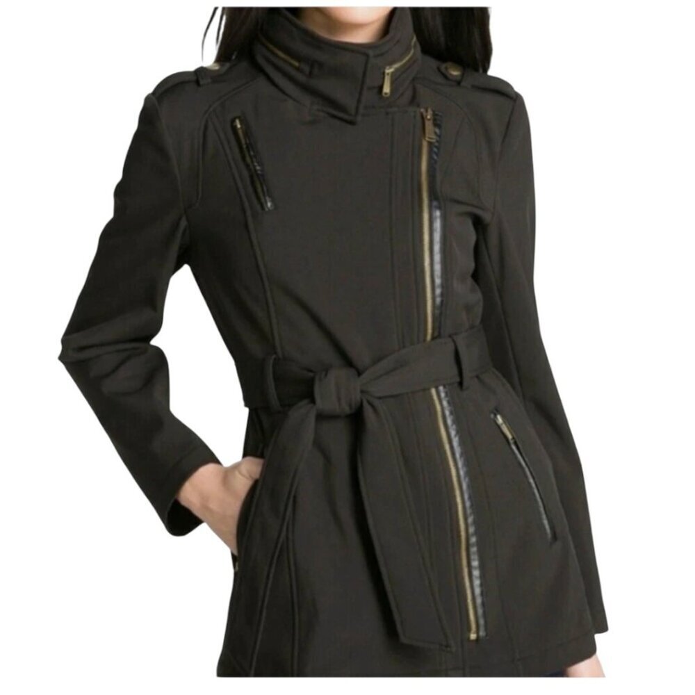 Michael Kors PLUS SIZE Asymmetrical Full Zip Fleece Lined Jacket I Size: 1X
